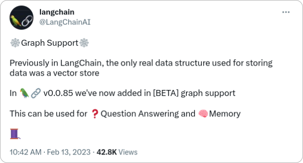 LangChain supports graph data